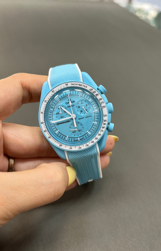 ساعت اسپرت اُمگا Speedmaster MoonSwatch –آبی