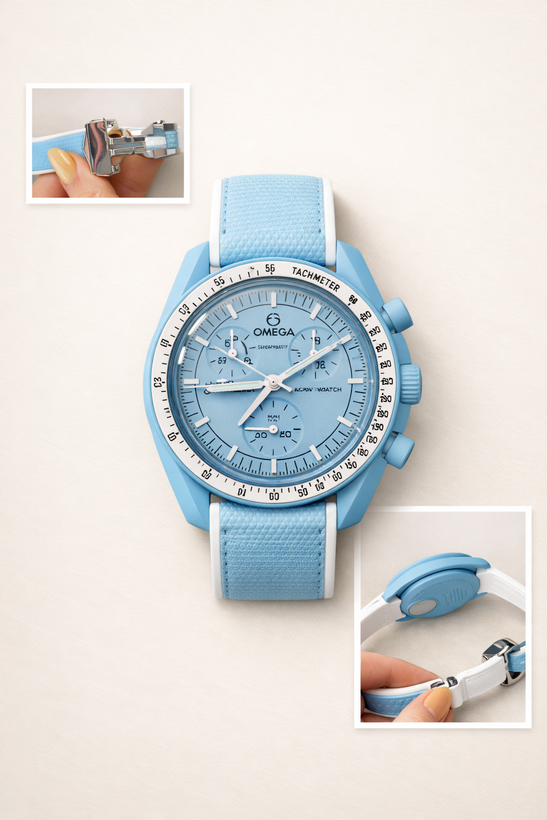 ساعت اسپرت اُمگا Speedmaster MoonSwatch –آبی